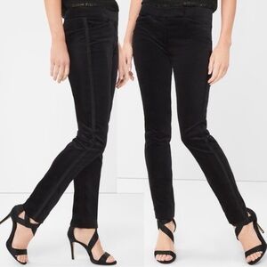 NWT WHBM Black Velvet Slim Ankle Pants Size 4S